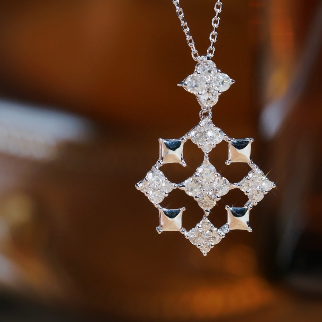 14k Gold 0.95 Ct Natural H Diamond Necklace: Ref:231074201 // gold content:14k gold // main gemstone:diamond // shape:round // carat weight:0. 95ct // clarity grade:vs-si // color:h // treatment:natural // cut grade:g //