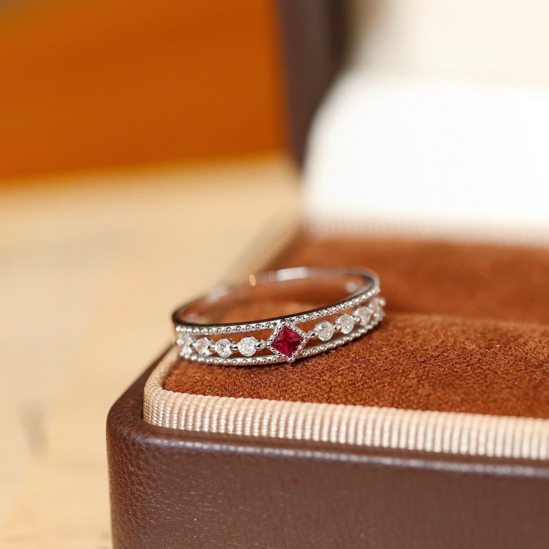 14k Gold 0.3 Ctw Natural Ruby & Diamond Ring - 2