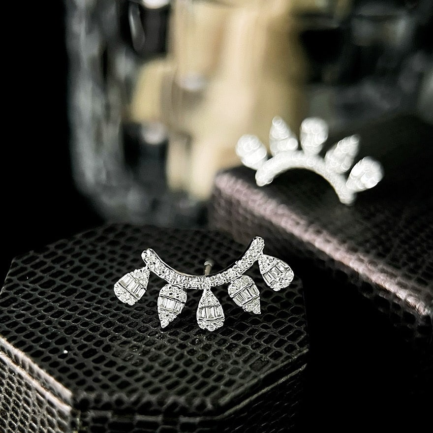 14k Gold 0.4 Ct Natural H Diamond Earrings - 6