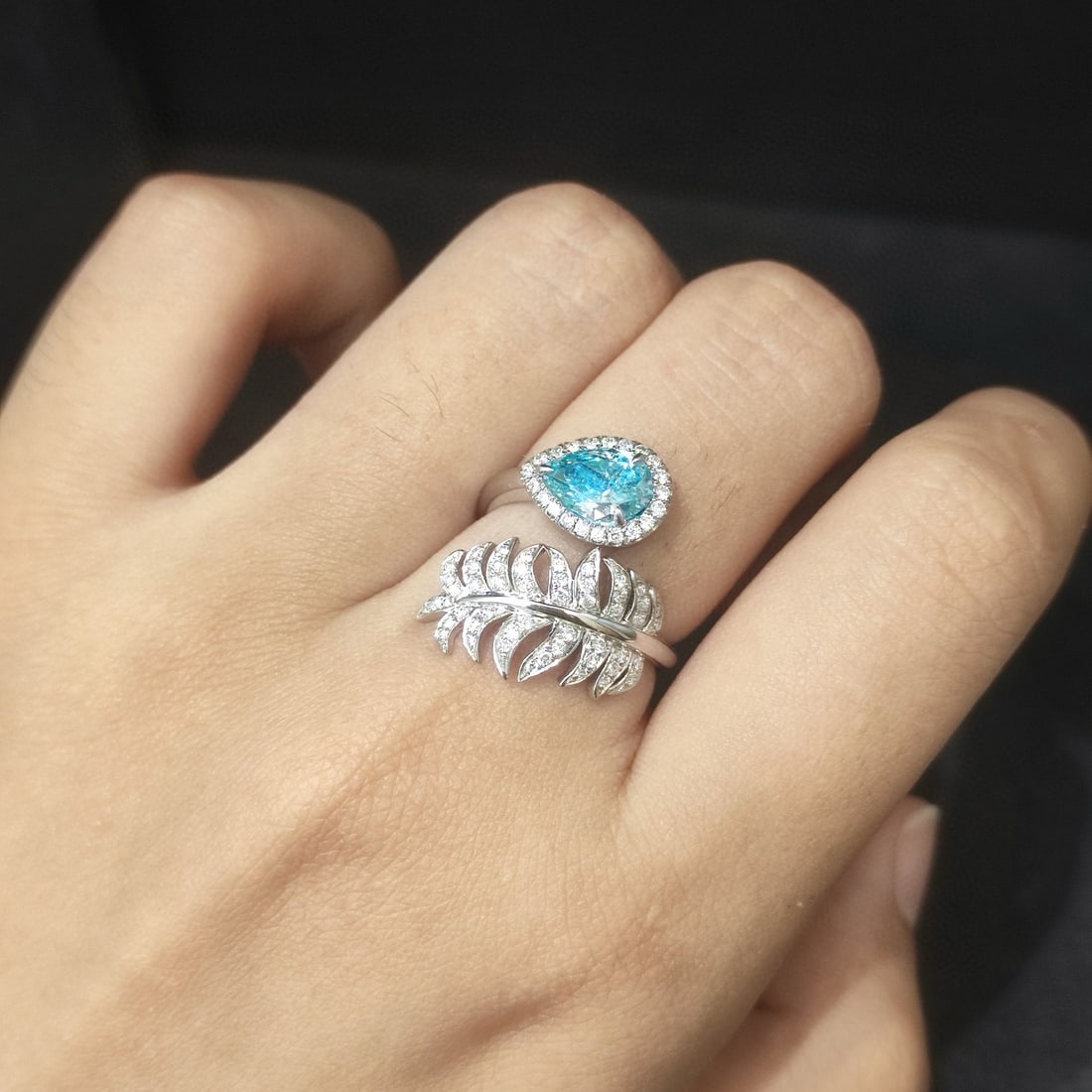 14k Gold 1.42 Ctw Natural Blue Diamond & Diamond Ring - 5