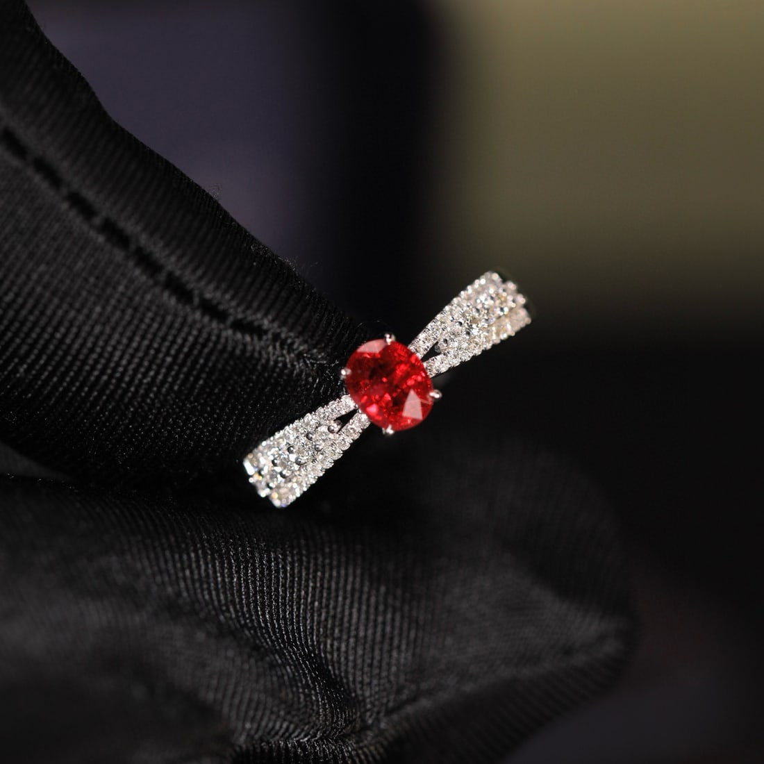 14k Gold 0.55 Ct Natural Ruby & Diamond Ring - 7
