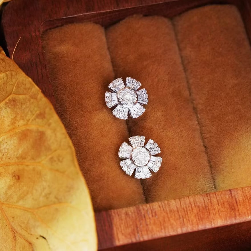 14k Gold 0.55 Ct Natural H Diamond Earrings - 2
