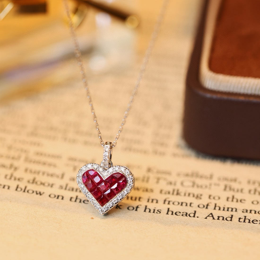 14k Gold 0.97 Ctw Natural Ruby & Diamond Pendant( Without Chain ): Ref:231074291 // gold content:14k gold // main gemstone:ruby // shape:princess // carat weight:0. 8ct // color:red // treatment:natural // // adjacent gemstone 2 : diamond // shape:round // carat