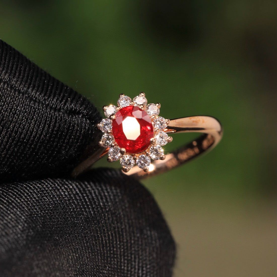 14k Gold 0.44 Ct Natural Ruby & Diamond Ring - 2