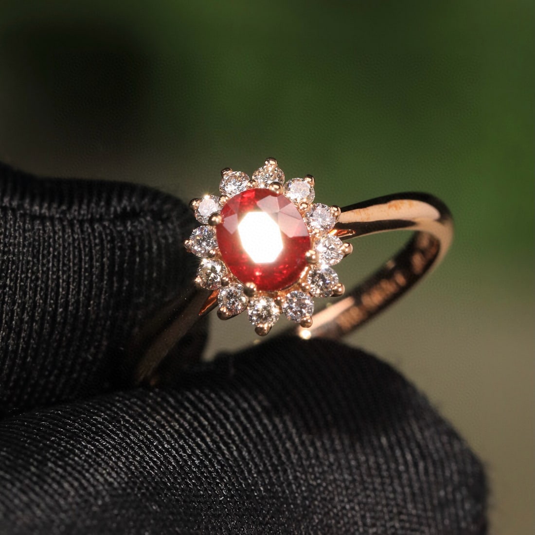 14k Gold 0.44 Ct Natural Ruby & Diamond Ring - 3