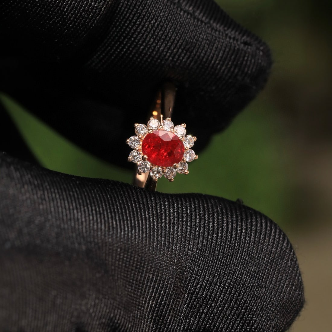 14k Gold 0.44 Ct Natural Ruby & Diamond Ring - 6