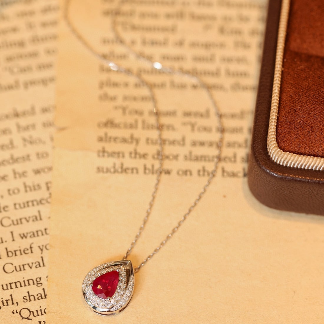 14k Gold 1.31 Ctw Natural Ruby & Diamond Pendant( Without Chain ) - 3