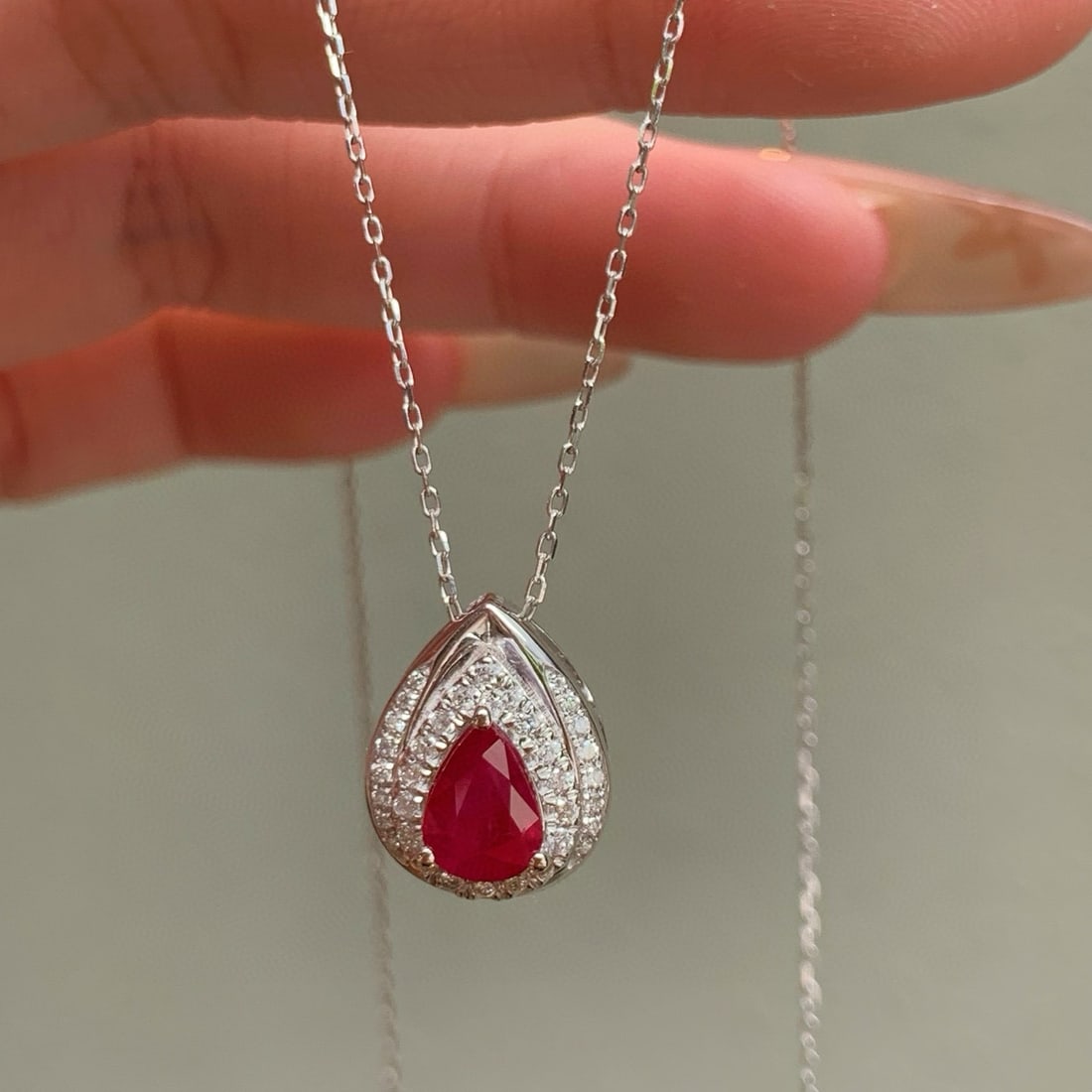 14k Gold 1.31 Ctw Natural Ruby & Diamond Pendant( Without Chain ) - 4