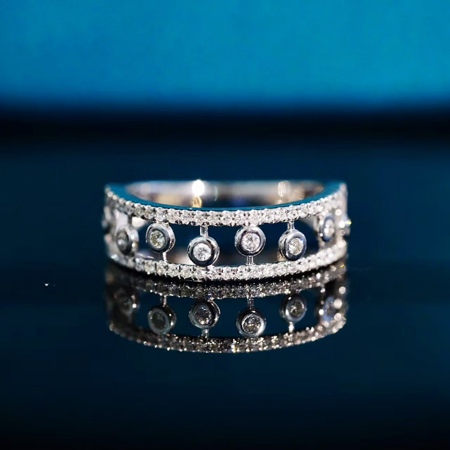 14k Gold 0.45 Ct Natural H Diamond Ring: Ref:231074356 // gold content:14k gold // ring size:7. 25us // // main gemstone:diamond // shape:round // carat weight:0. 45ct // clarity grade:vs-si // color:h // treatment:natural // cut grade:g //