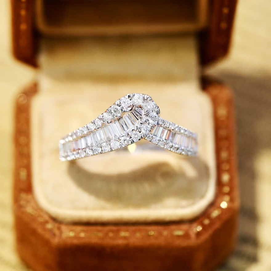 14k Gold 0.6 Ct Natural H Diamond Ring - 2