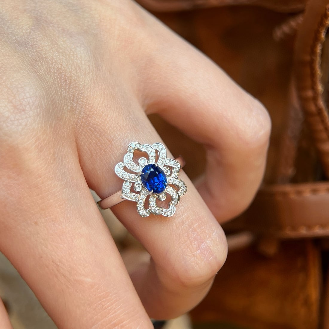 14k Gold 1.01 Ctw Natural Sapphire & Diamond Ring - 3