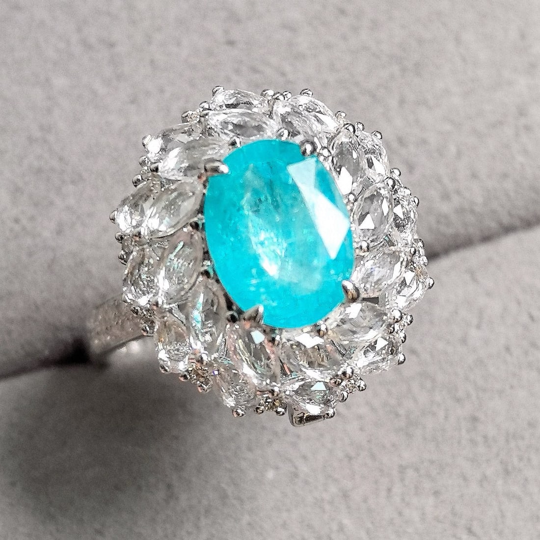 14k Gold 3.41 Ctw Natural Paraiba Tourmaline & Sapphire Ring/pendant( Without Chain ) - 3