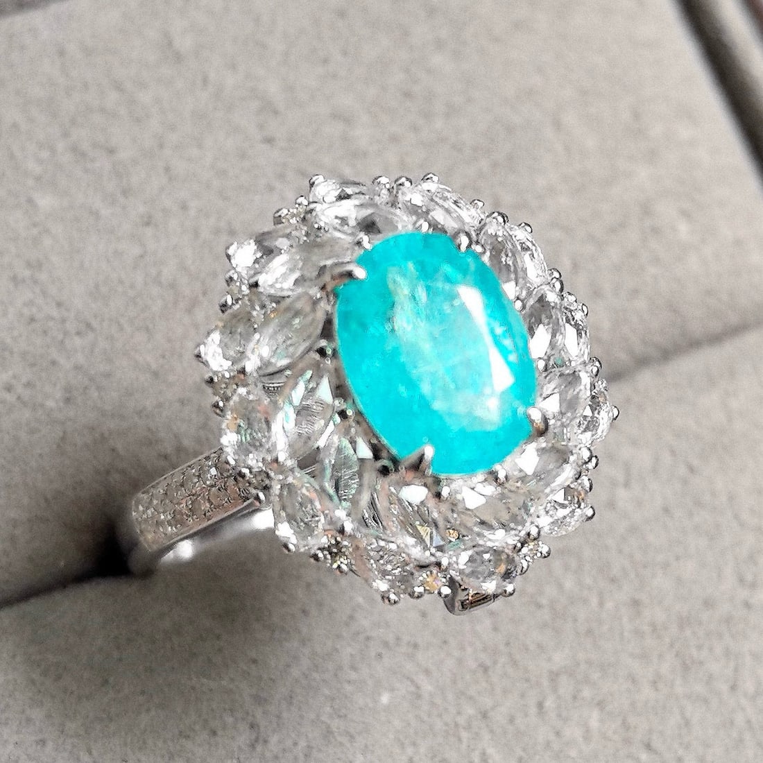 14k Gold 3.41 Ctw Natural Paraiba Tourmaline & Sapphire Ring/pendant( Without Chain ) - 5