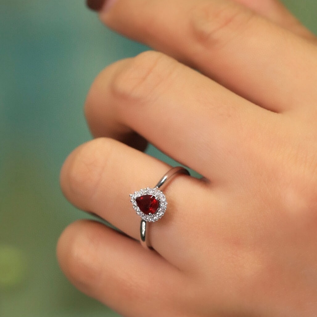 14k Gold 0.89 Ct Natural Ruby & Diamond Ring - 6