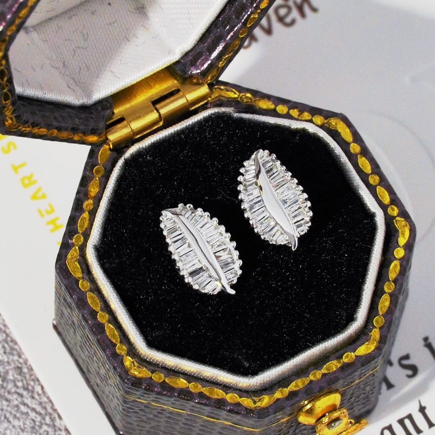 14k Gold 0.32 Ct Natural H Diamond Earrings - 2