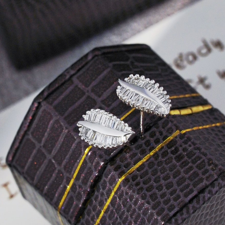 14k Gold 0.32 Ct Natural H Diamond Earrings - 4