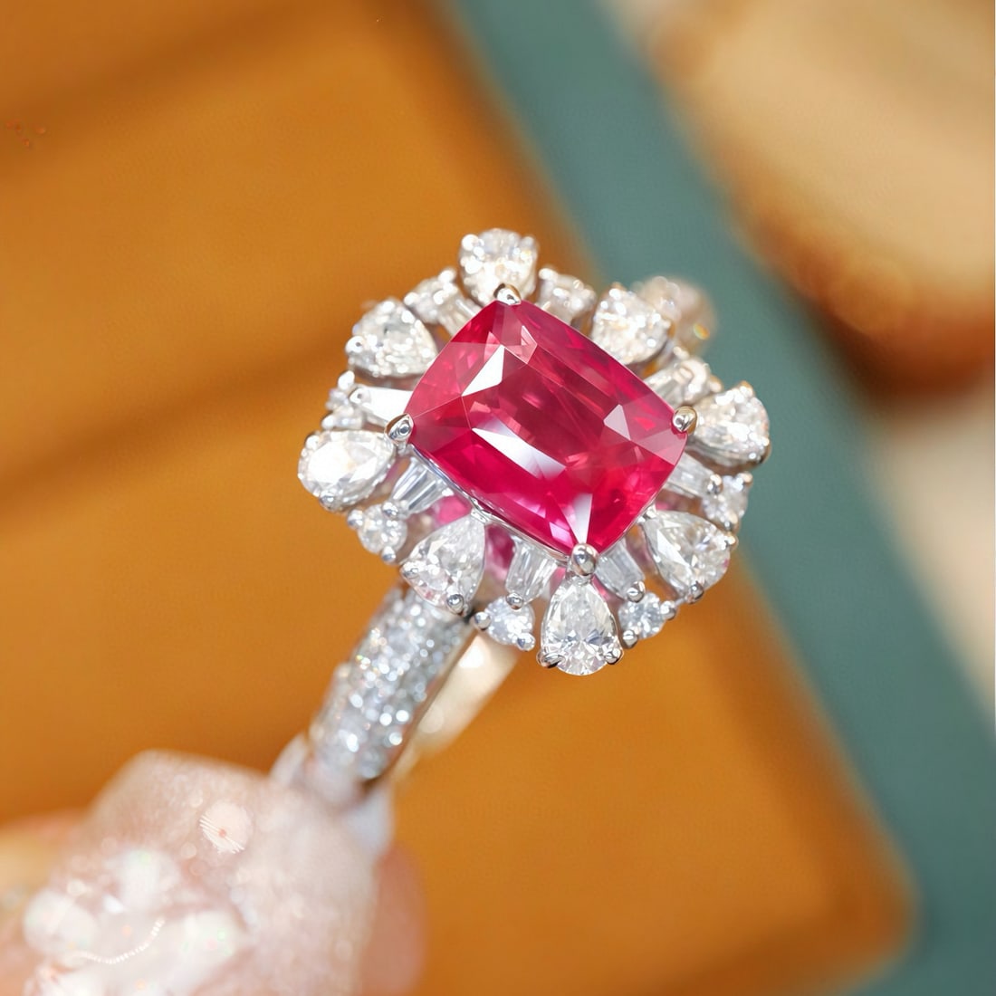 14k Gold 1.49 Ctw Natural Ruby & Diamond Ring - 3