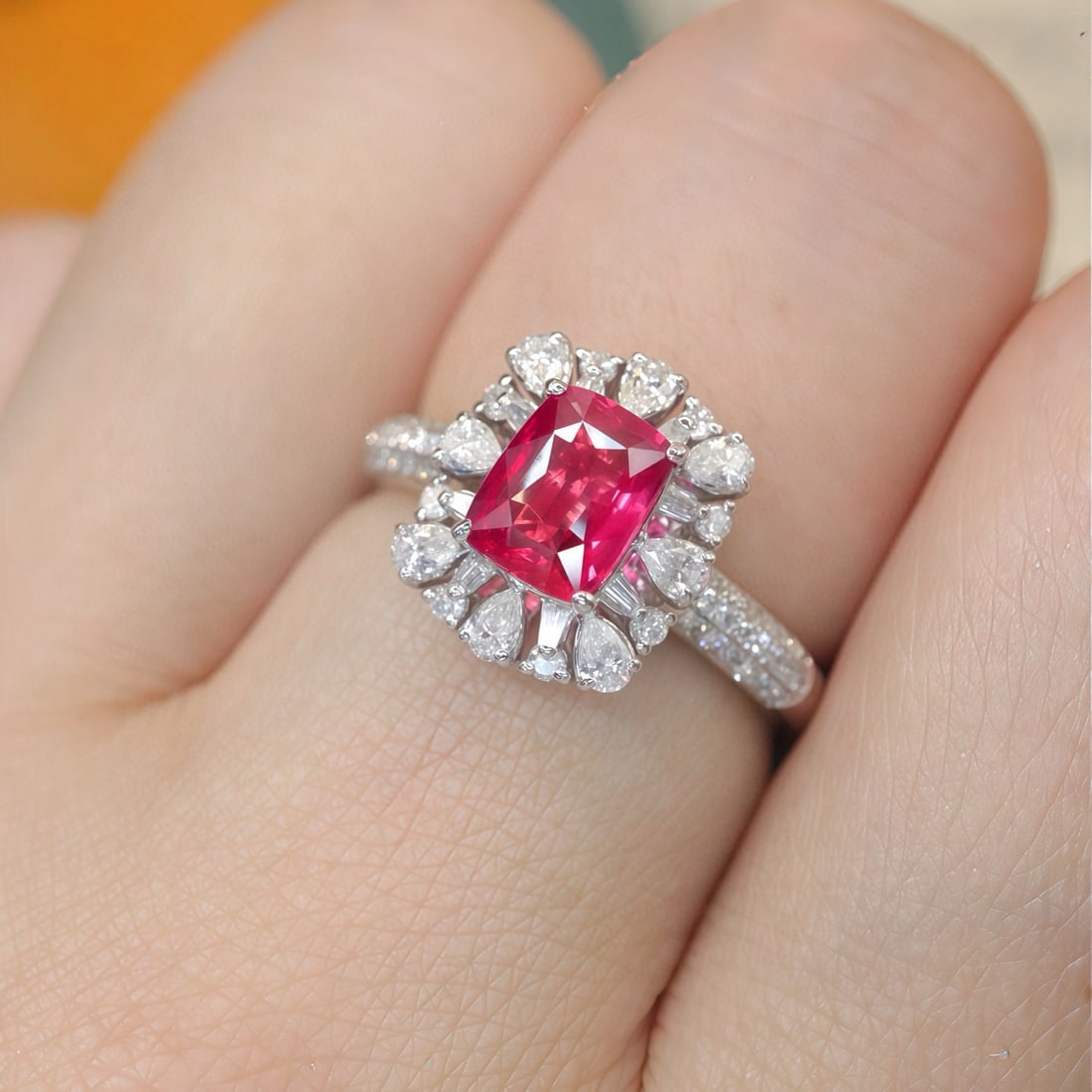 14k Gold 1.49 Ctw Natural Ruby & Diamond Ring - 5