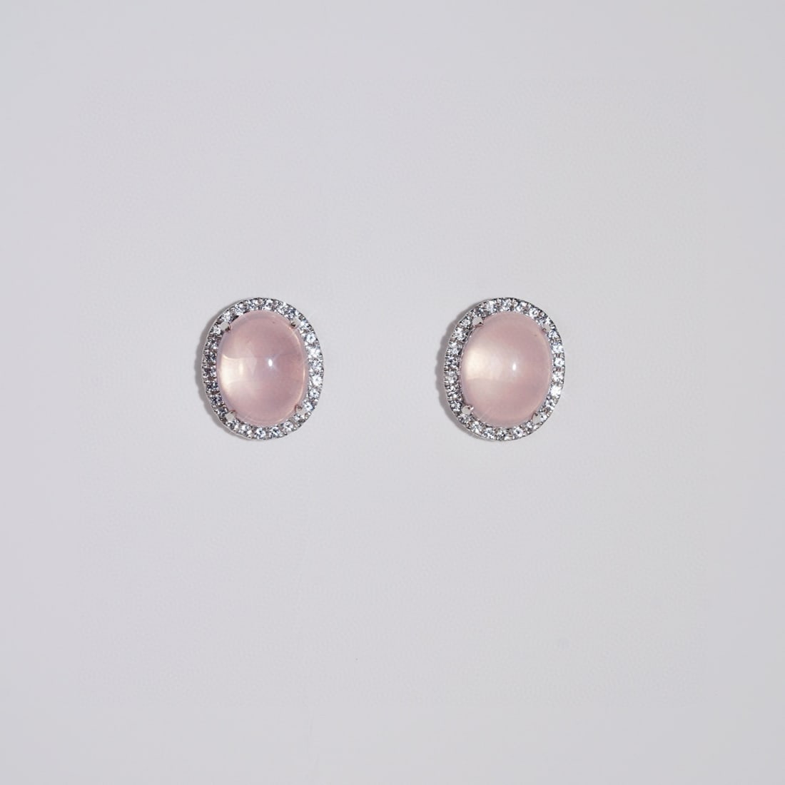 14k Gold 5.36 Ctw Natural Rose Quartz & Sapphire Earrings - 3