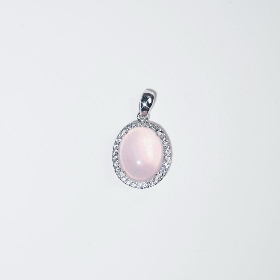 14k Gold 4.10 Ctw Natural Rose Quartz & Sapphire Pendant( Without Chain ) - 3
