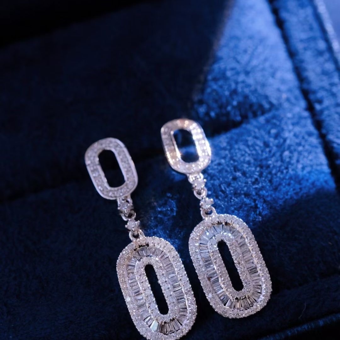 14k Gold 1 Ct Natural H Diamond Earrings - 2