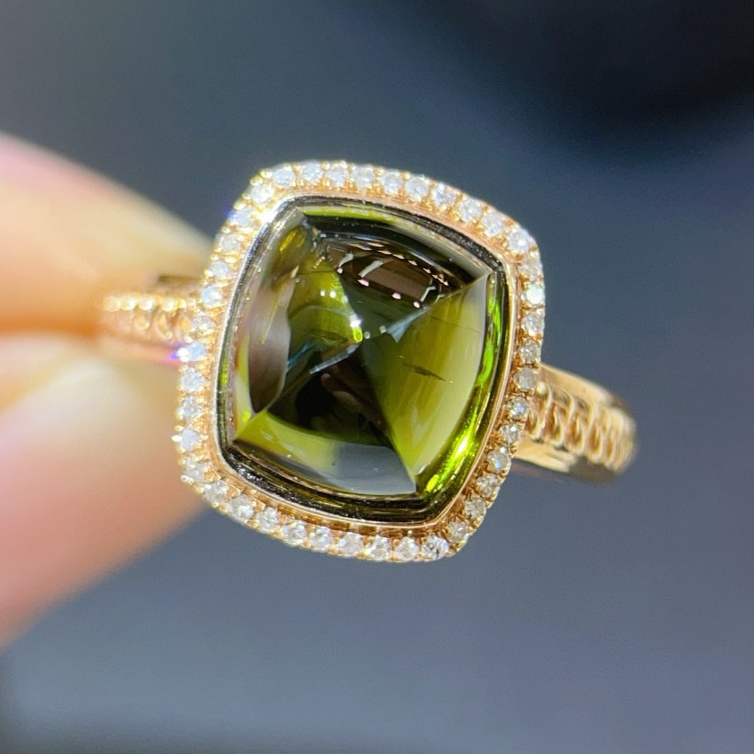 14k Gold 5.71 Ctw Natural Tourmaline & Diamond Ring - 3