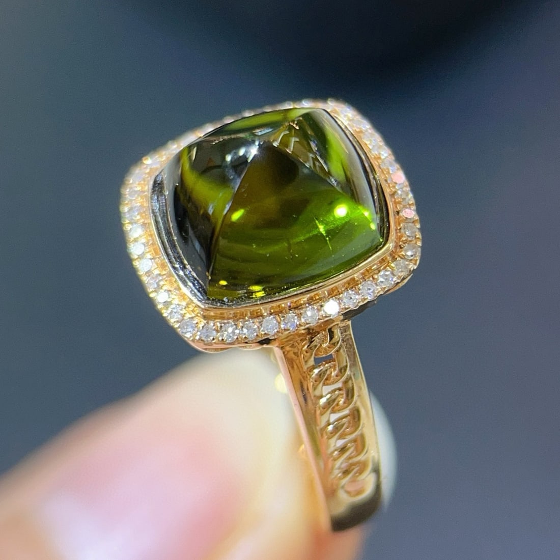 14k Gold 5.71 Ctw Natural Tourmaline & Diamond Ring - 4