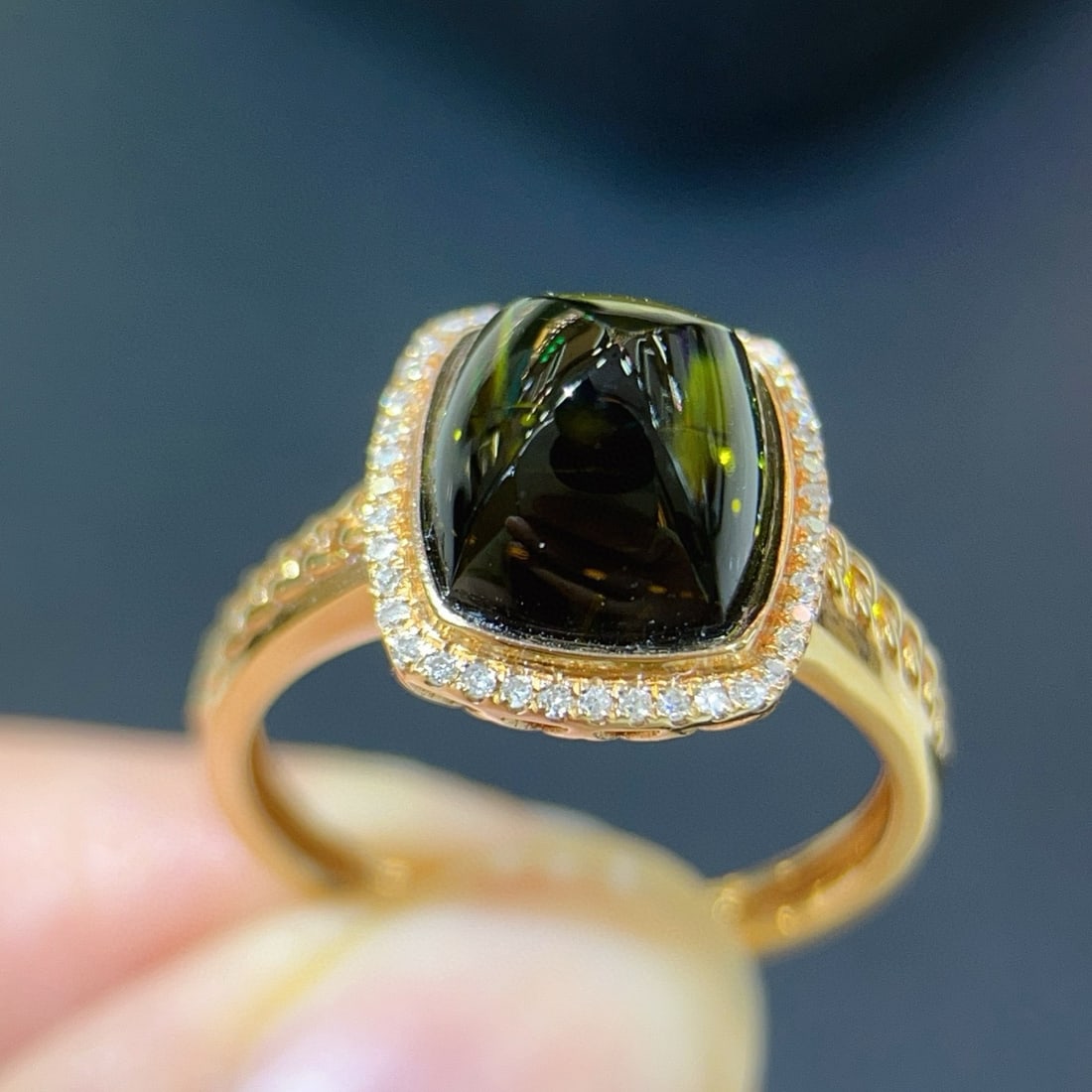 14k Gold 5.71 Ctw Natural Tourmaline & Diamond Ring - 5