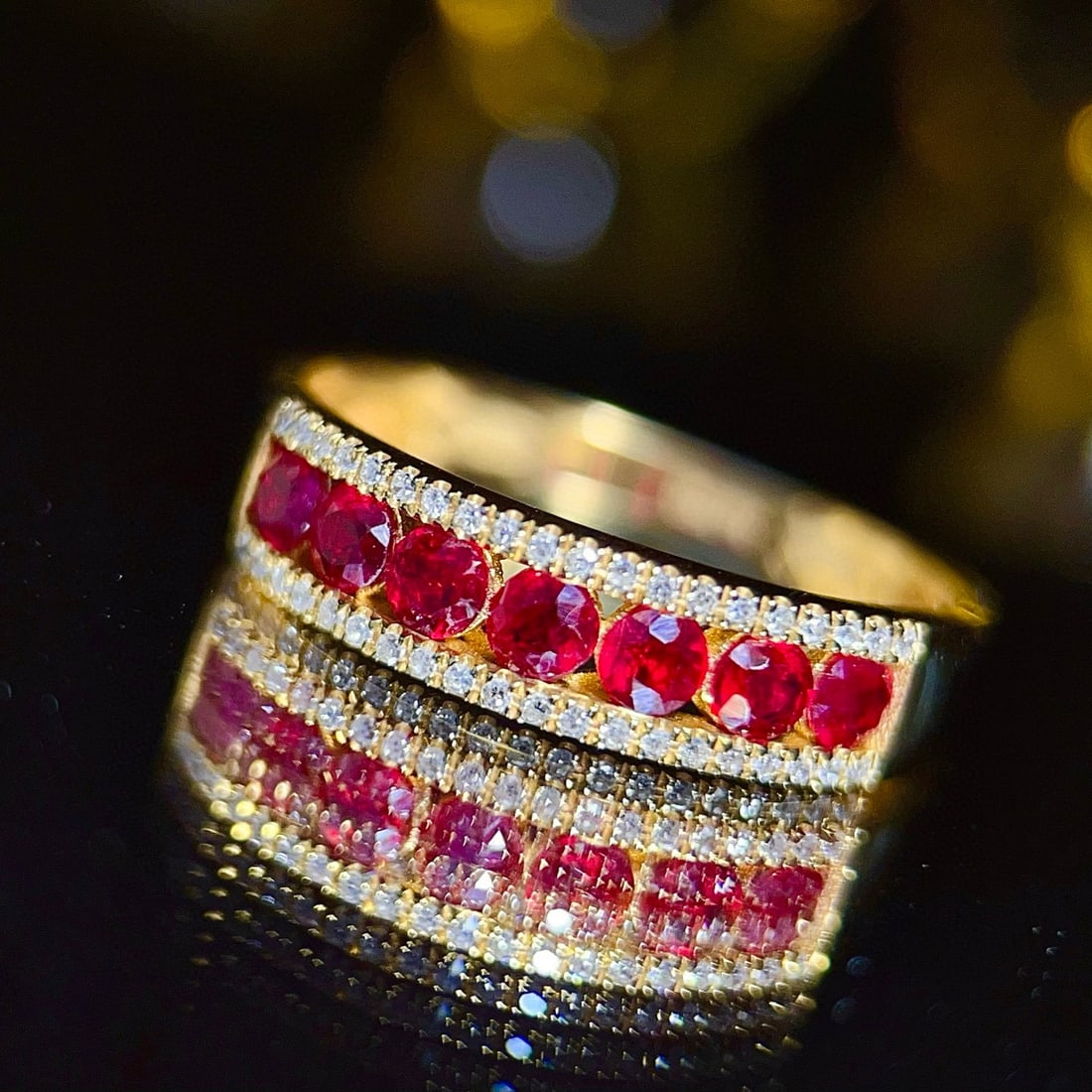 14k Gold 0.85 Ct Natural Ruby & Diamond Ring - 3