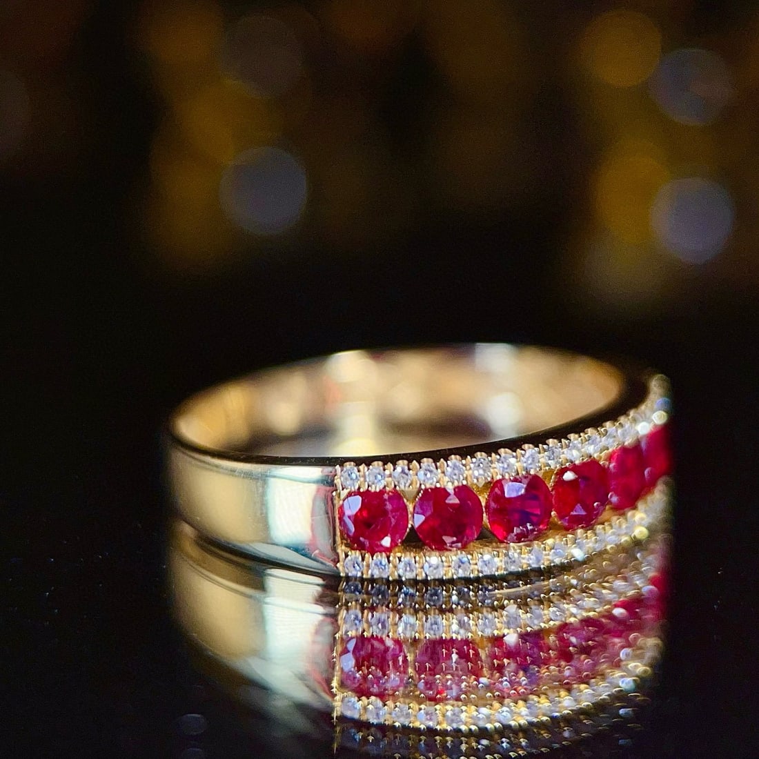 14k Gold 0.85 Ct Natural Ruby & Diamond Ring - 5