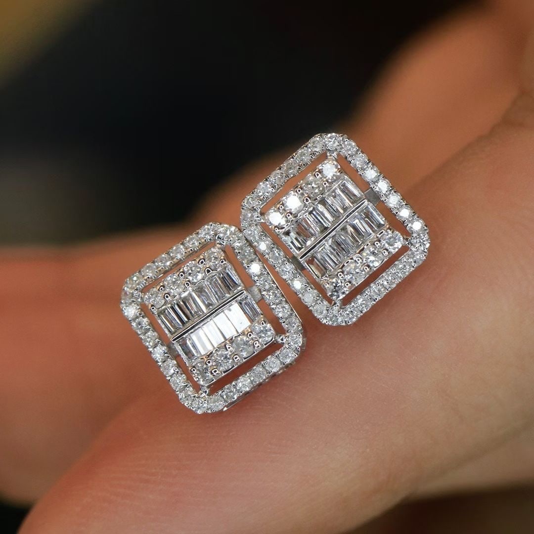14k Gold 0.5 Ct Natural H Diamond Earrings - 2