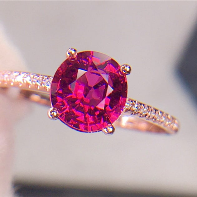 14k Gold 1.5 Ct Natural Tourmaline & Diamond Ring - 2