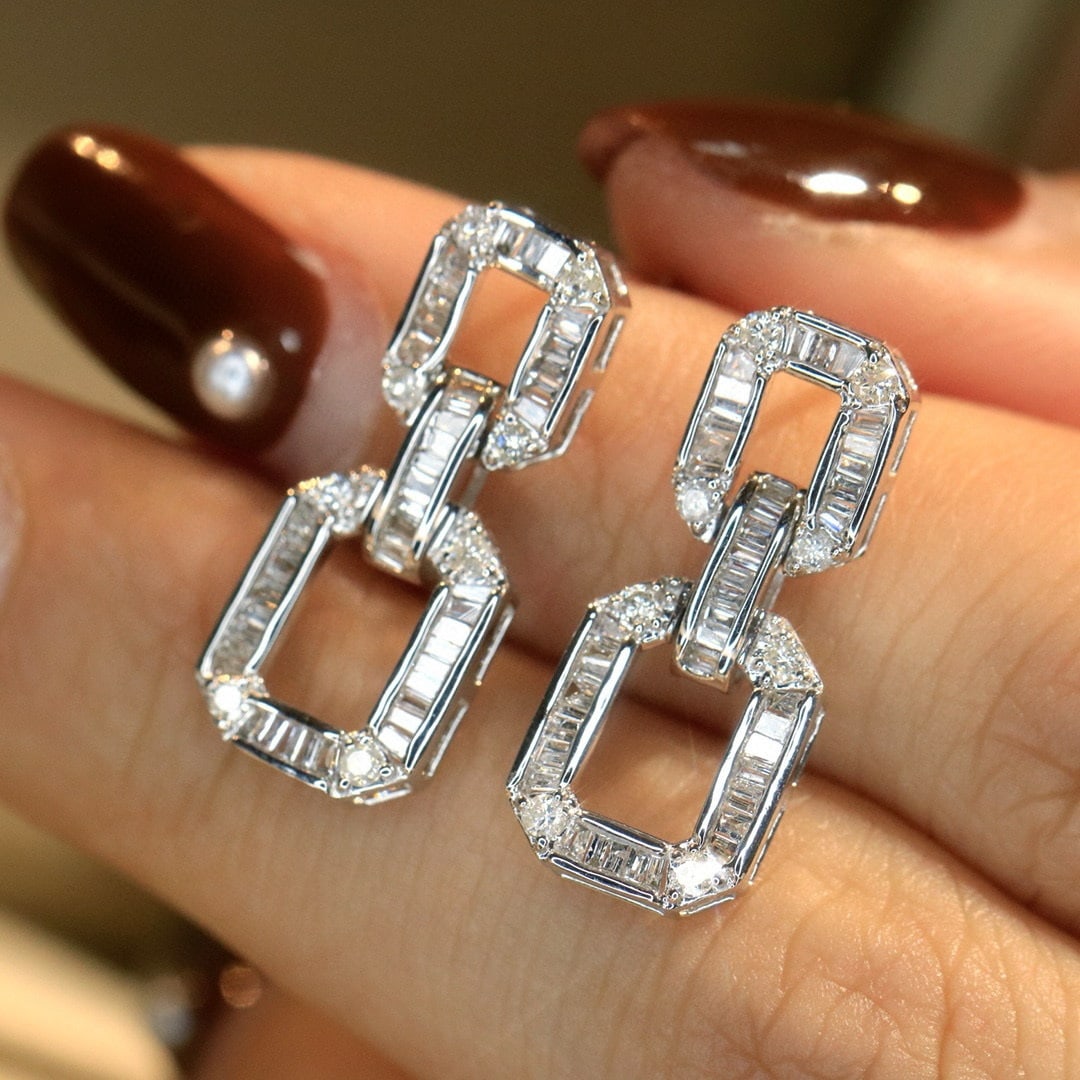 14k Gold 0.8 Ct Natural H Diamond Earrings - 3