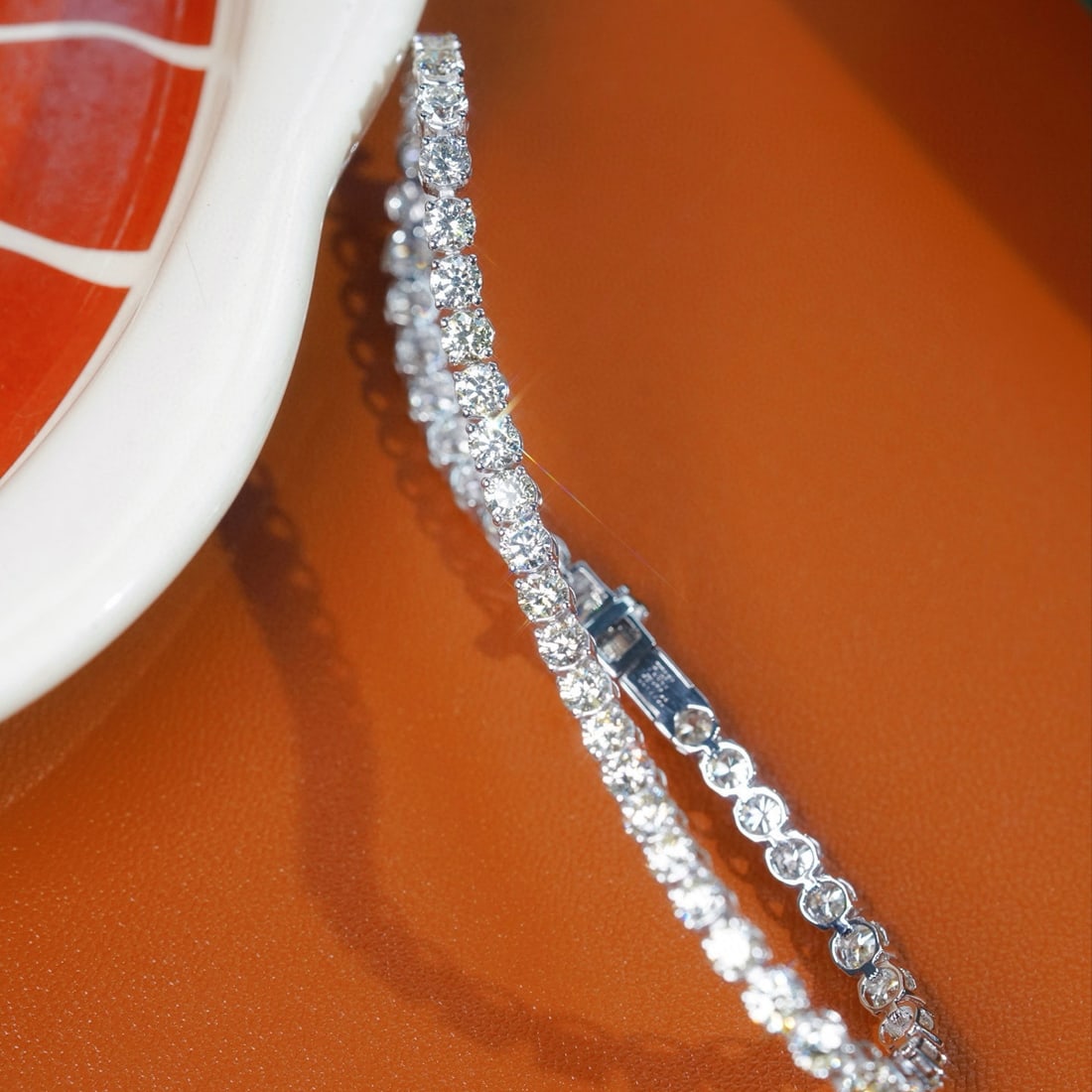 14k Gold 3.00 Ct Natural H Diamond Bracelet - 2