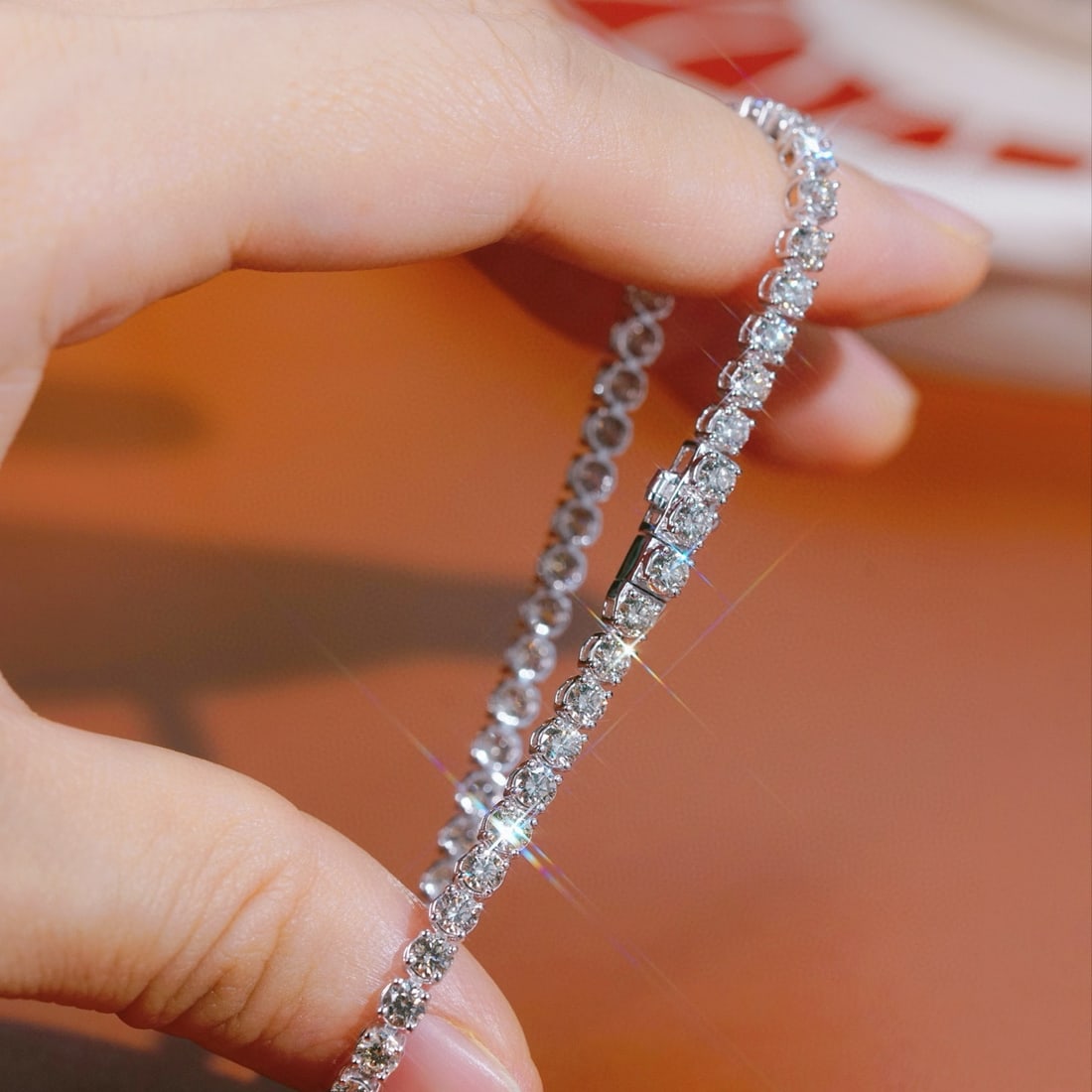 14k Gold 3.00 Ct Natural H Diamond Bracelet - 7