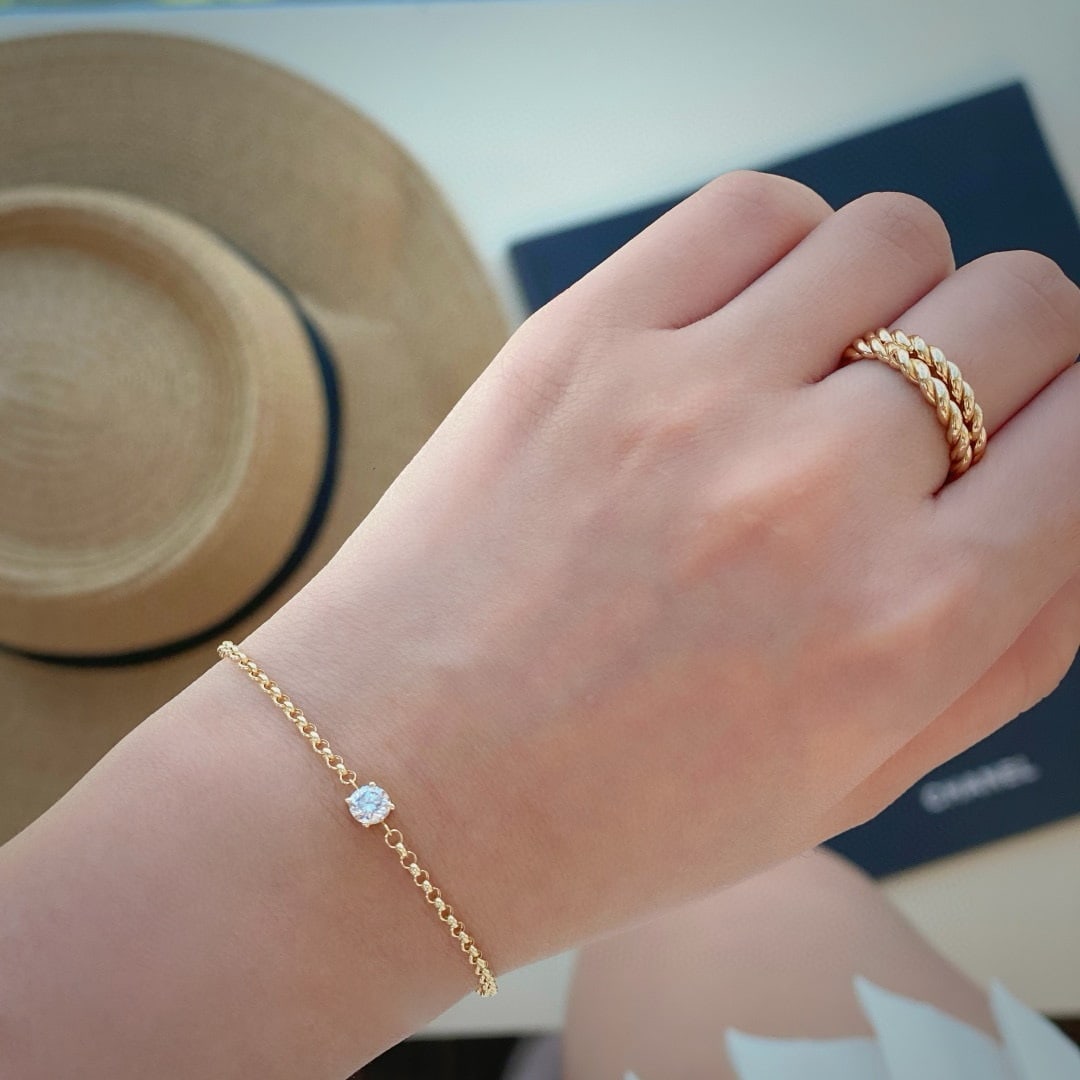 14k Gold 0.3 Ct Natural H Diamond Bracelet - 5