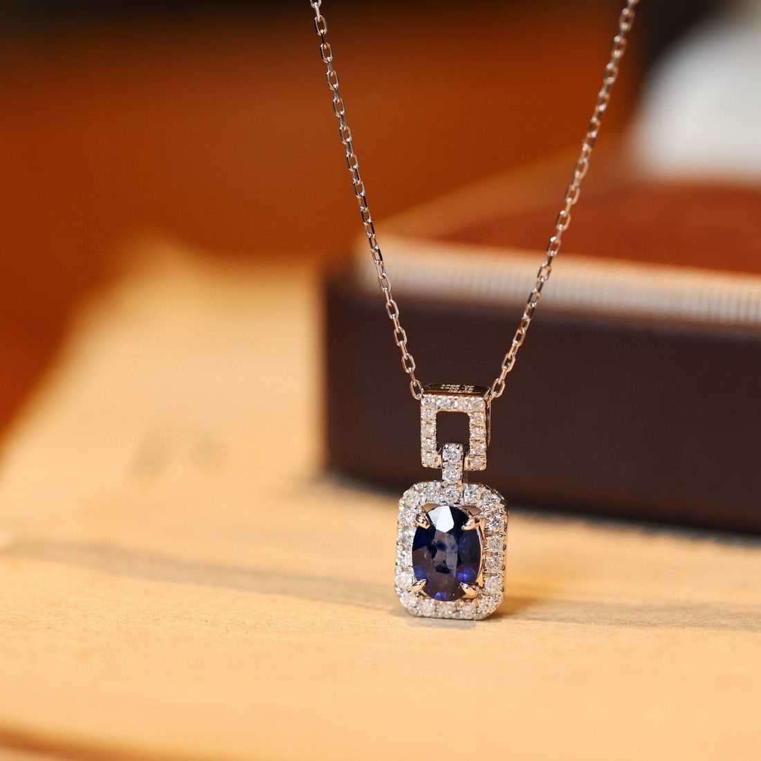 14k Gold 1.26 Ctw Natural Sapphire & Diamond Pendant( Without Chain ): Ref:231076202 // gold content:14k gold // main gemstone:sapphire // shape:oval // carat weight:1ct // color:blue // treatment:natural // // adjacent gemstone 2 : diamond // shape:round // carat