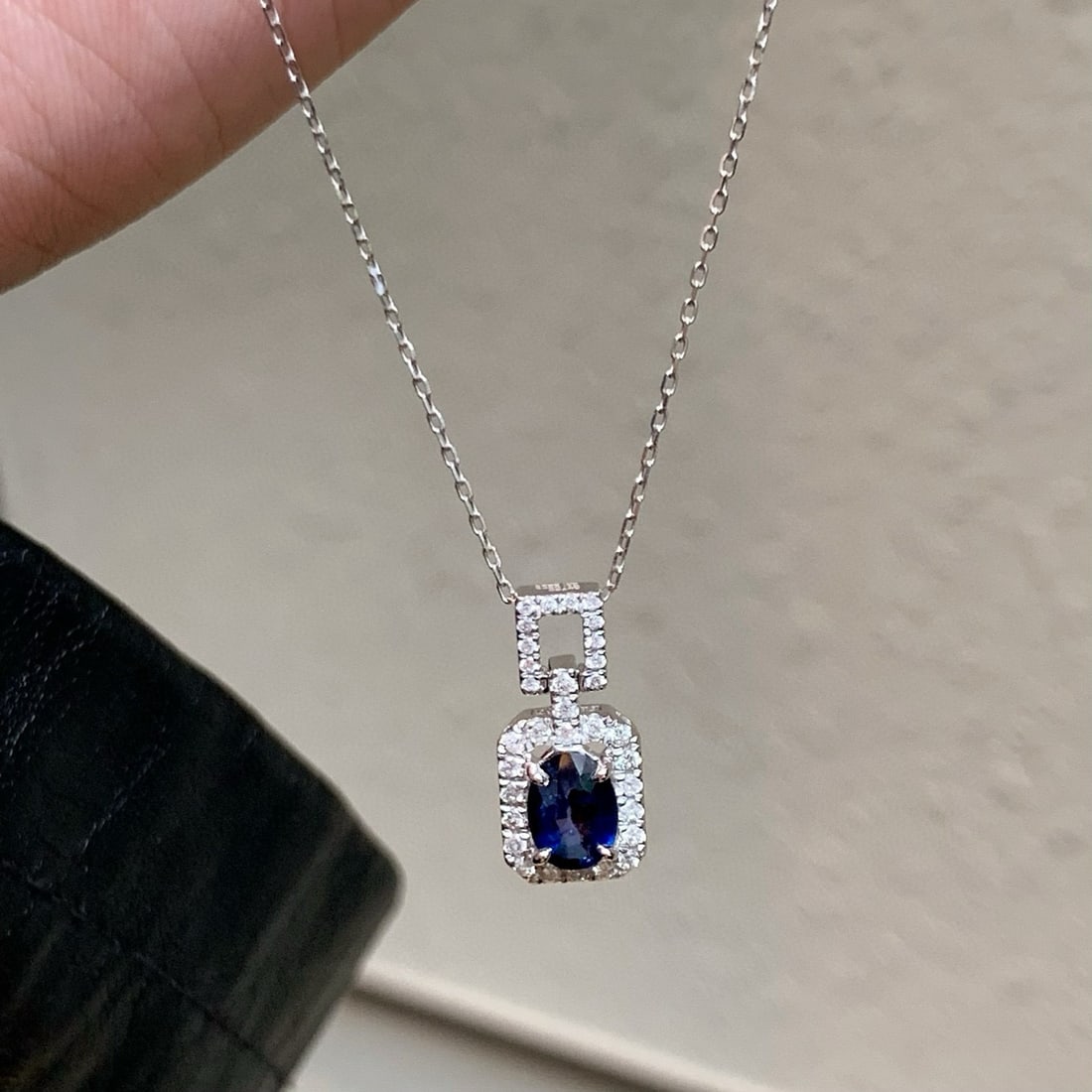 14k Gold 1.26 Ctw Natural Sapphire & Diamond Pendant( Without Chain ) - 5