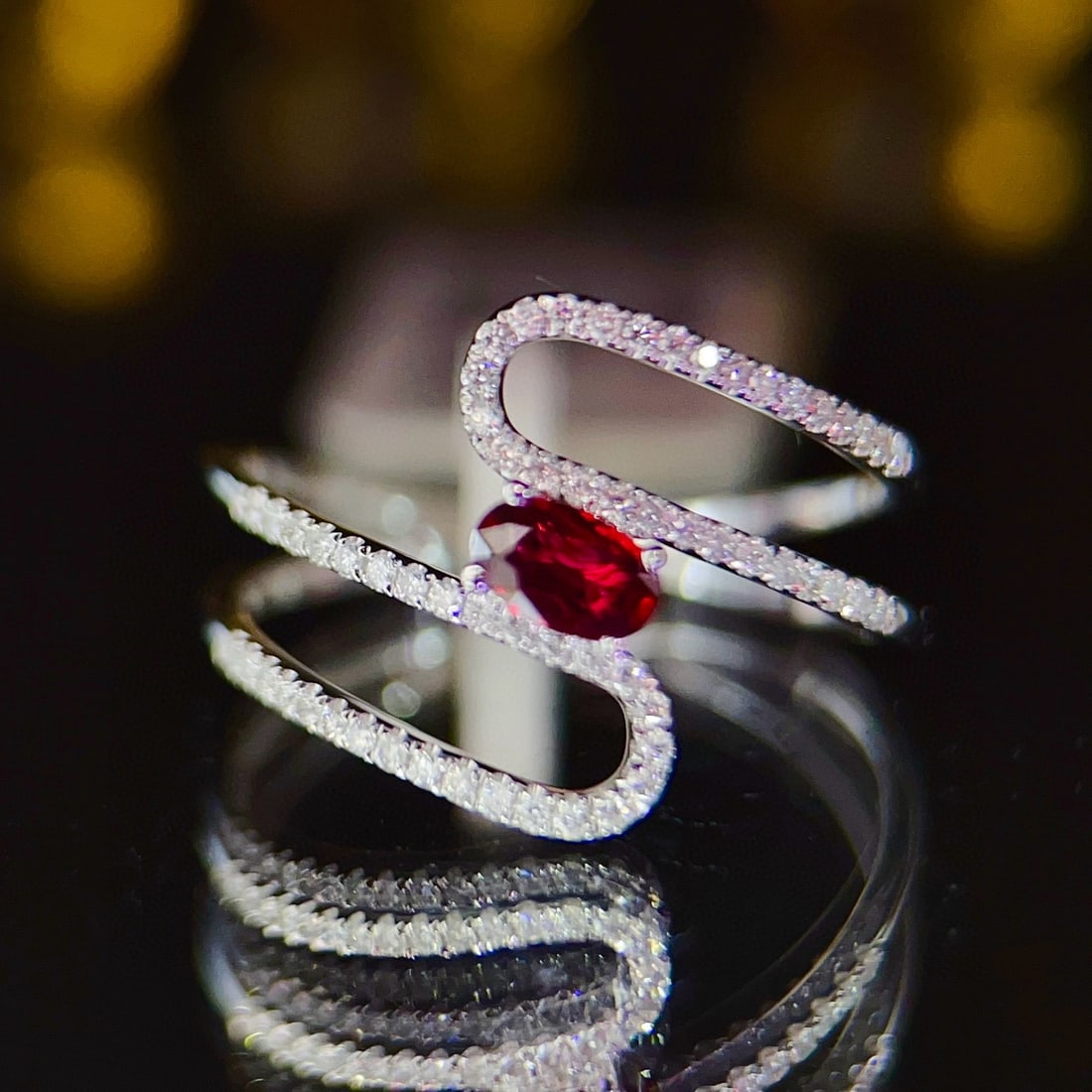 14k Gold 0.25 Ct Natural Ruby & Diamond Ring - 2