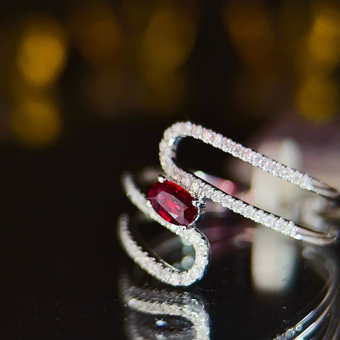 14k Gold 0.25 Ct Natural Ruby & Diamond Ring - 3