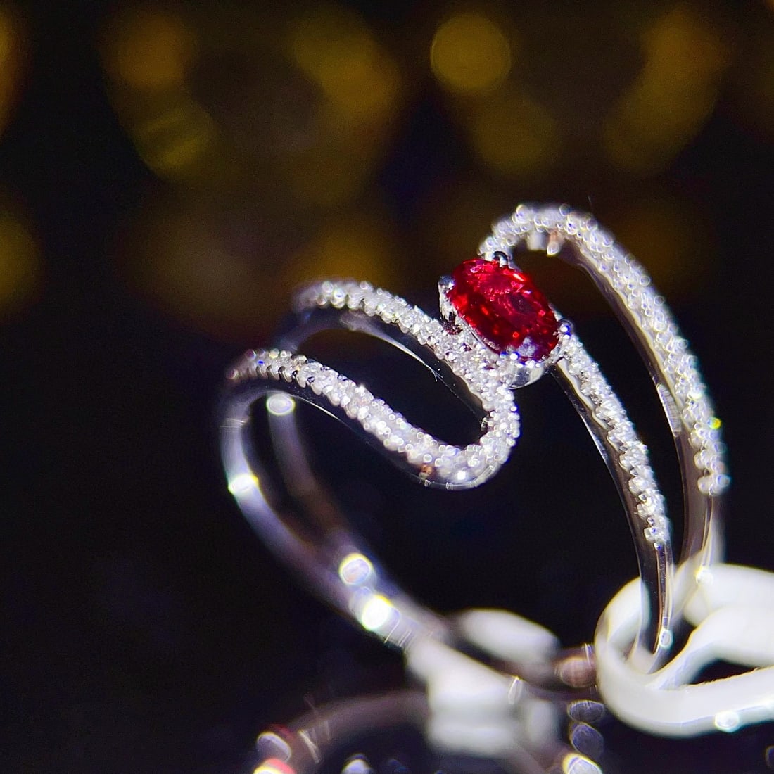 14k Gold 0.25 Ct Natural Ruby & Diamond Ring - 5
