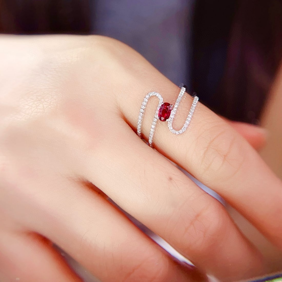 14k Gold 0.25 Ct Natural Ruby & Diamond Ring - 6