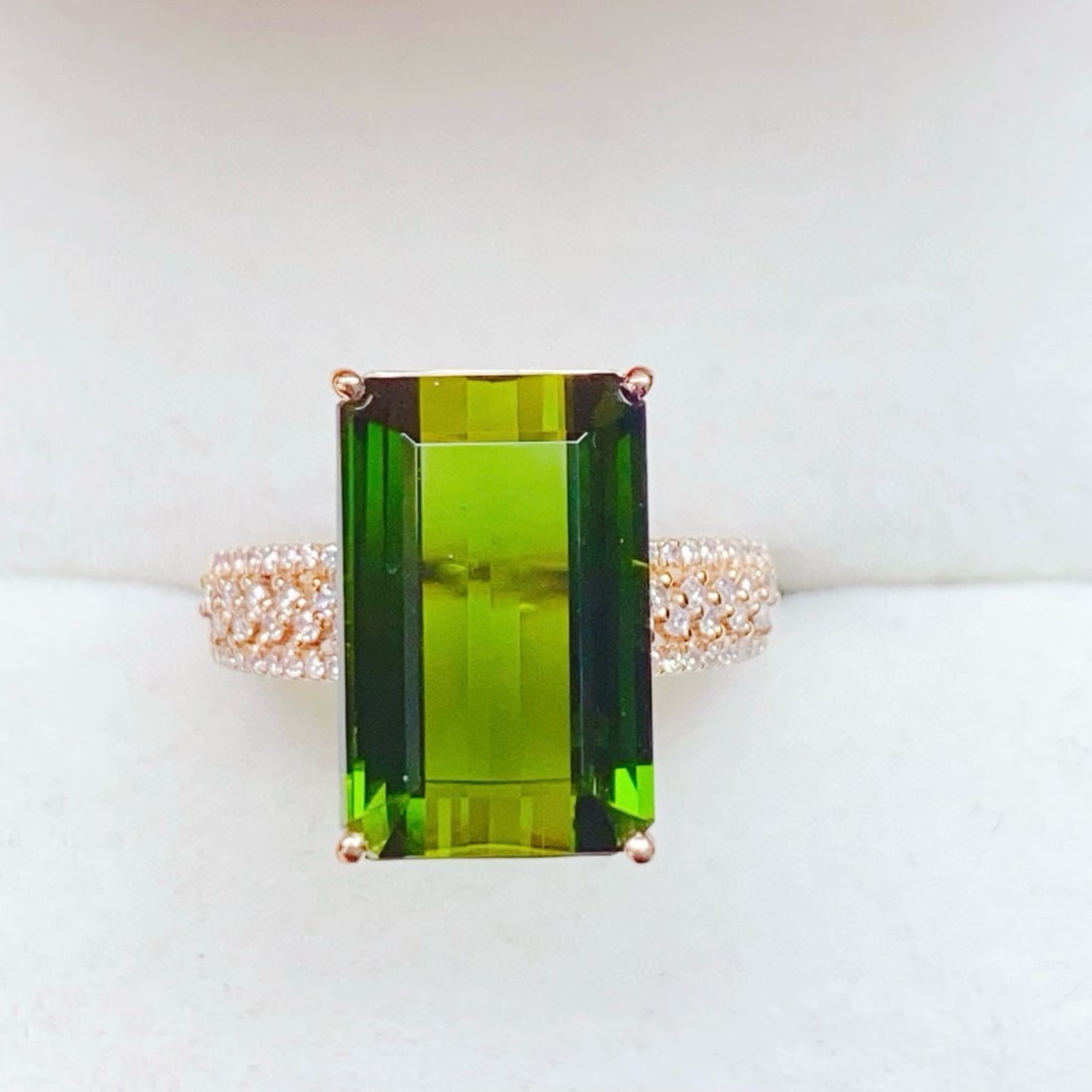14k Gold 7.71 Ctw Natural Tourmaline & Diamond Ring - 3