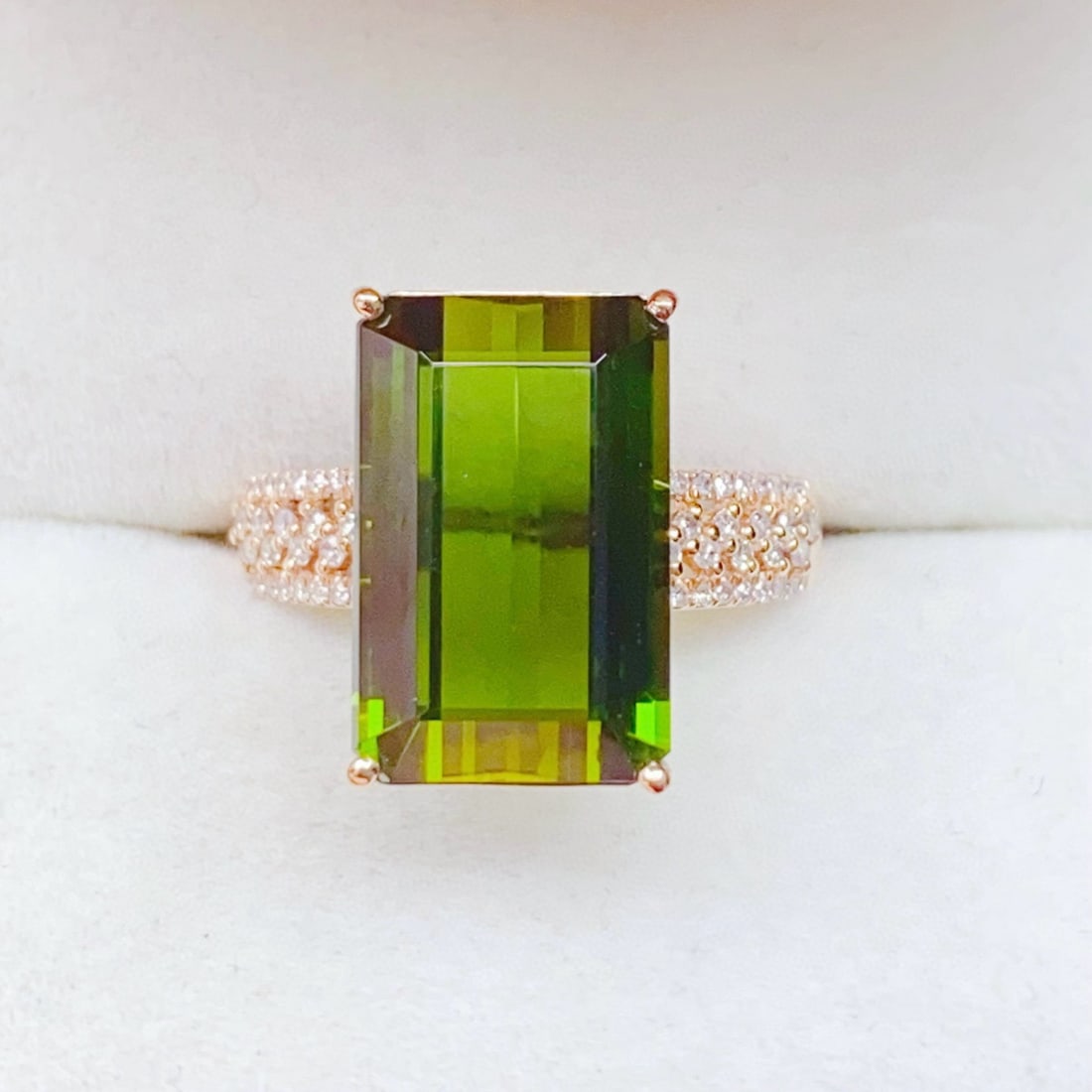 14k Gold 7.71 Ctw Natural Tourmaline & Diamond Ring - 4