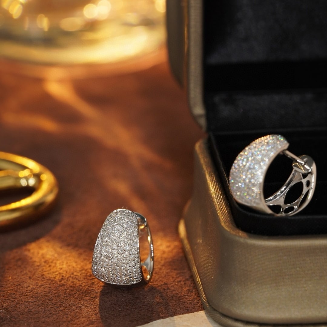 14k Gold 1.06 Ct Natural H Diamond Earrings - 2