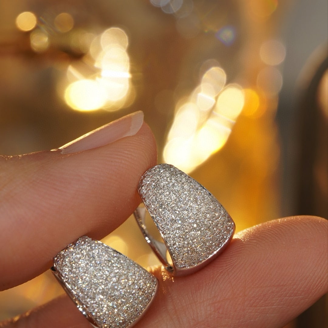 14k Gold 1.06 Ct Natural H Diamond Earrings - 4