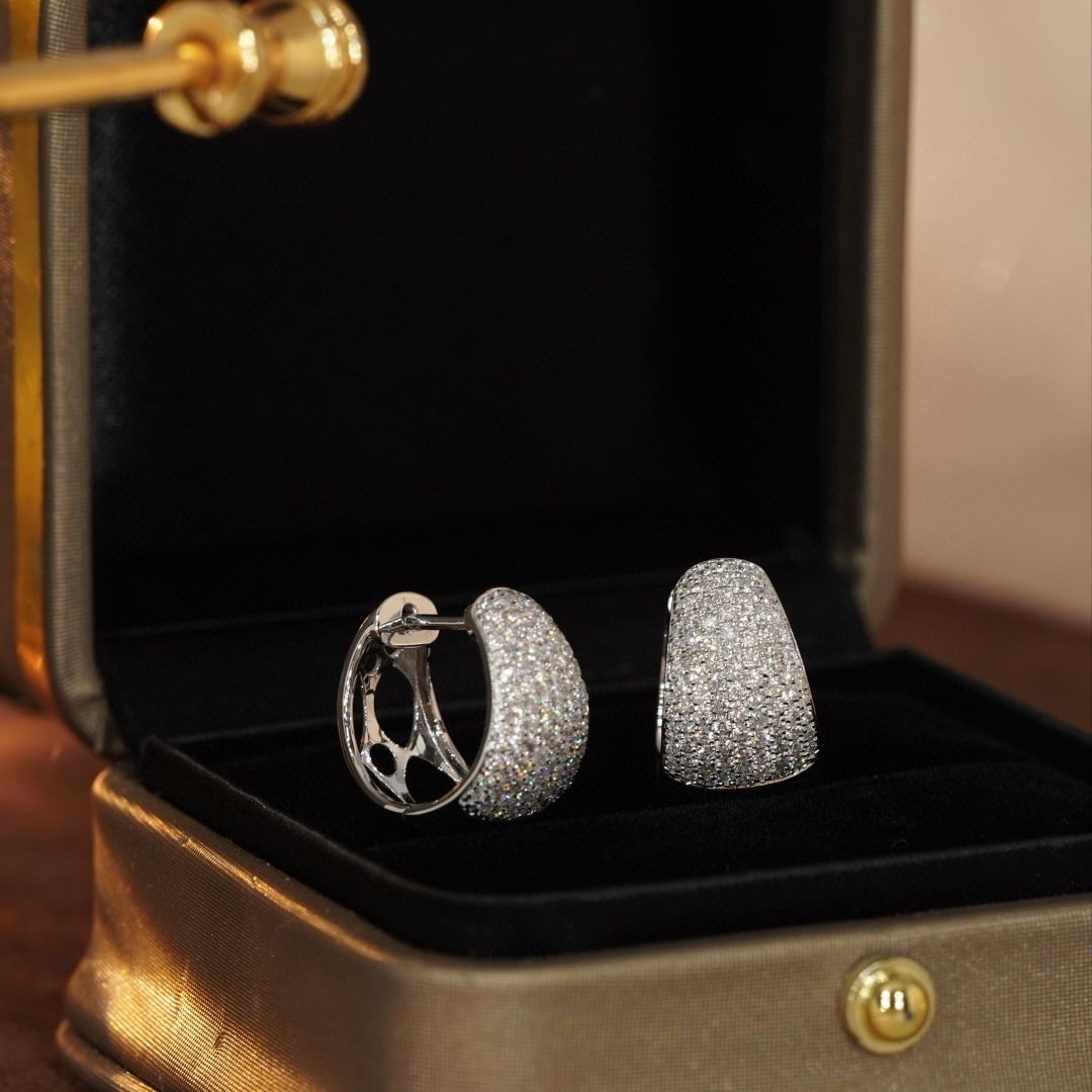 14k Gold 1.06 Ct Natural H Diamond Earrings - 9