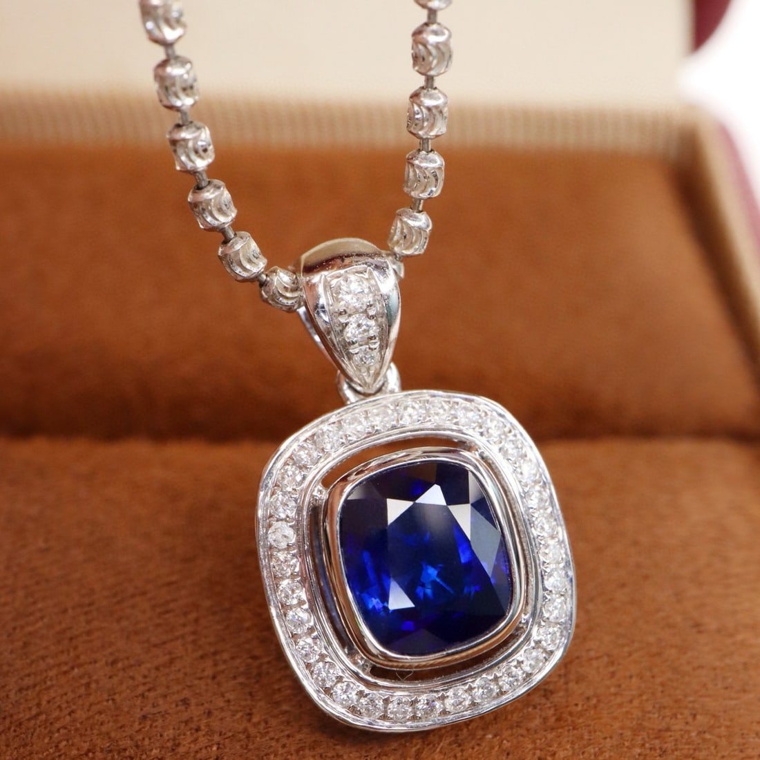 14k Gold 1.83 Ctw Natural Sapphire & Diamond Pendant( Without Chain ) - 3