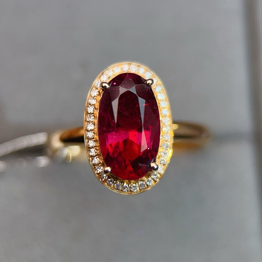 14k Gold 2.76 Ctw Natural Tourmaline & Diamond Ring - 2