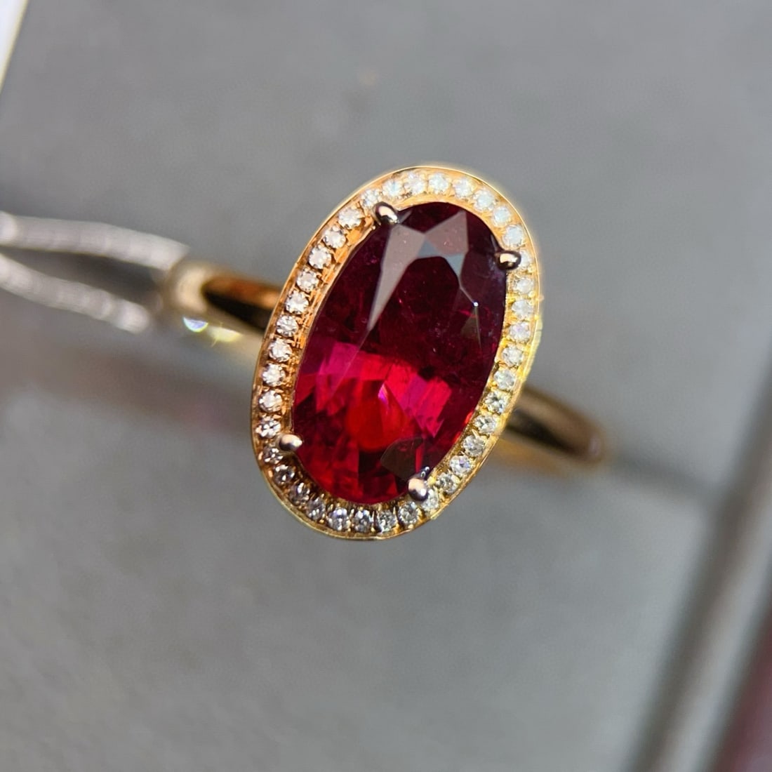 14k Gold 2.76 Ctw Natural Tourmaline & Diamond Ring - 3